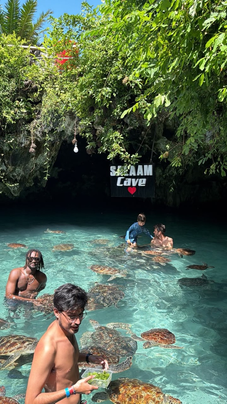 Clear water at Zanzibar turtle cave